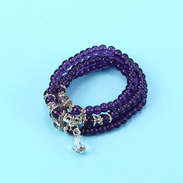 1 pc 6mm crystal muti-layer purple round bead bracelet for women evening party charm jewelry, Golden;silver
1 pc 6mm crystal muti-layer purple round bead bracelet for women evening party charm jewelry, Golden;silver