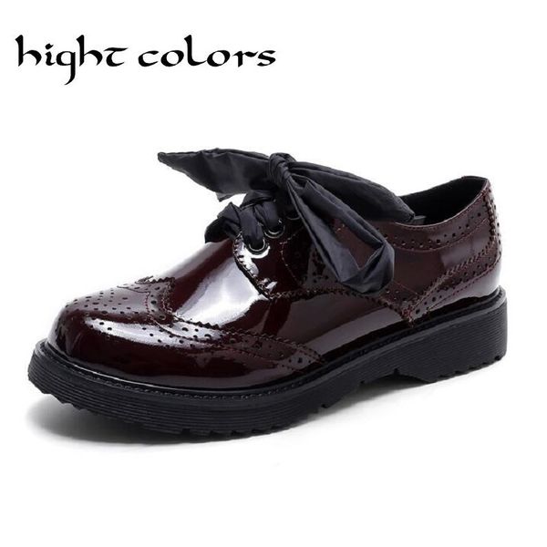 brockden women's carved shoes genuine leather japanned female shoes lacing fashion preppy style oxfords flat for women 43, Black
brockden women's carved shoes genuine leather japanned female shoes lacing fashion preppy style oxfords flat for women 43, Black