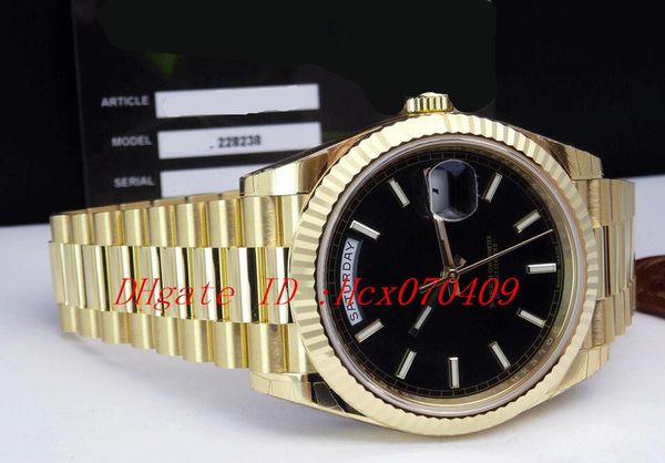 Top Quality AAA Mens Wristwatch New Mens Gold Day Date Black 228238 Sapphire Automatic Mens Watch Men Watches
Top Quality AAA Mens Wristwatch New Mens Gold Day Date Black 228238 Sapphire Automatic Mens Watch Men Watches
