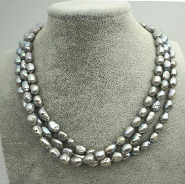 wholesale pearl jewellery,8mm gray color 3rows baroque freshwater pearl necklace,wedding bithday party women gift, Black
wholesale pearl jewellery,8mm gray color 3rows baroque freshwater pearl necklace,wedding bithday party women gift, Black