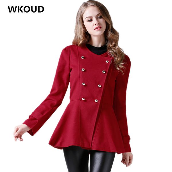 wkoud 2018 winter wool coats for women red double breasted skirt coat female slim woolen outerwear thick overcoats c8001, Black
wkoud 2018 winter wool coats for women red double breasted skirt coat female slim woolen outerwear thick overcoats c8001, Black