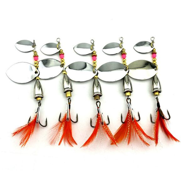 5pcs feather fishing hooks,rooster tail, fishing spinner spoon lures rotatable inline bass trout fishing tackle baits 9.3cm-16.3g spinners
5pcs feather fishing hooks,rooster tail, fishing spinner spoon lures rotatable inline bass trout fishing tackle baits 9.3cm-16.3g spinners