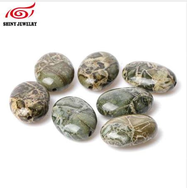 stone beads supplier 13x18mm oval shape green snake stone natural stone beads for jewelry making accessories, Black