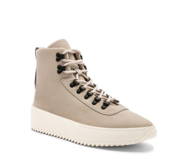 

2018 new ivory fear of god military sneakers hight army boots men and women fashion shoes martin boots 39-46, Black