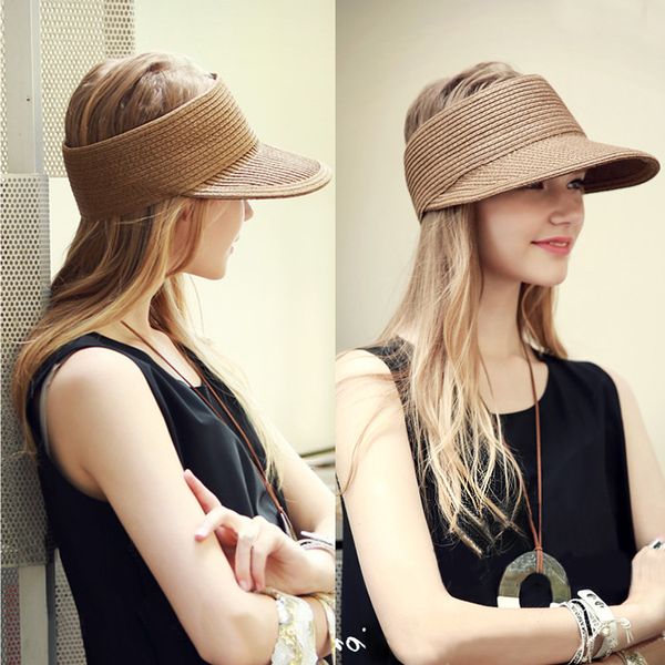 spring summer new big wide brim straw sun visors hat women/gilr fashion beach empty caps 4 solid colors, Blue;gray
spring summer new big wide brim straw sun visors hat women/gilr fashion beach empty caps 4 solid colors, Blue;gray
