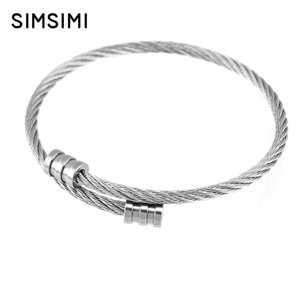 simsimi 3mm stainless steel twist rope cord bangle for men women bracelet hand made jewelry good quality wholesale 10pcs, Black
simsimi 3mm stainless steel twist rope cord bangle for men women bracelet hand made jewelry good quality wholesale 10pcs, Black
