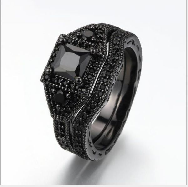 european and american luxury black gold double layer black gold zircons plated black gold rings, Silver
european and american luxury black gold double layer black gold zircons plated black gold rings, Silver