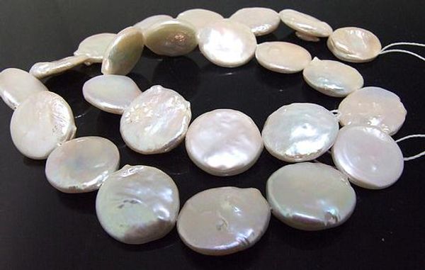 coin freshwater pearl cultured pearl white pearls 14-15mm loos beads one full strand 15inches
coin freshwater pearl cultured pearl white pearls 14-15mm loos beads one full strand 15inches