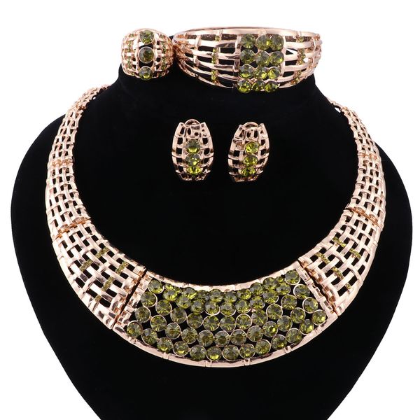 fashion jewelry sets women luxury african beads jewelry set green crystal jewellery set wedding gold color jewelry, Black
fashion jewelry sets women luxury african beads jewelry set green crystal jewellery set wedding gold color jewelry, Black