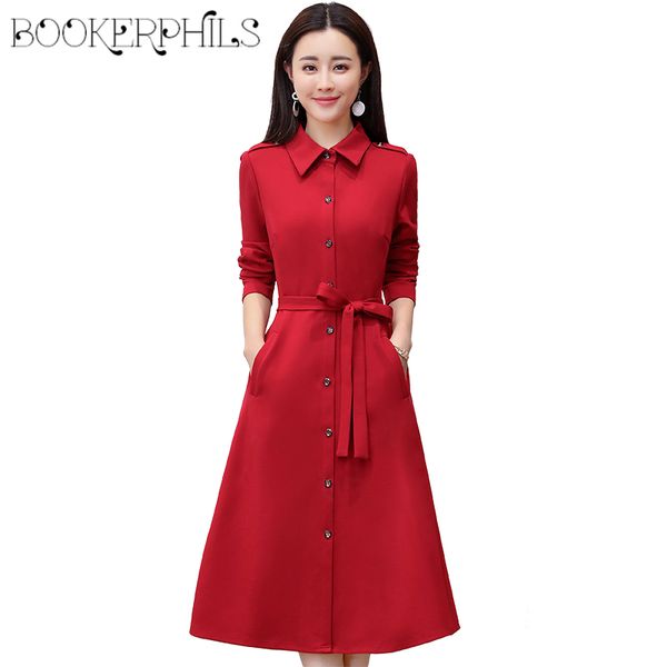 2018 spring single-breasted long shirt dress female casual long sleeve dresses for women autumn slim office dress plus size 3xl, White;black
2018 spring single-breasted long shirt dress female casual long sleeve dresses for women autumn slim office dress plus size 3xl, White;black