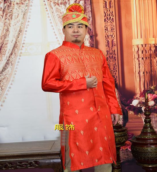 india traditional clothing stand collar male long sleeved robe gown dress big red stage l doorman south asian characteristic
india traditional clothing stand collar male long sleeved robe gown dress big red stage l doorman south asian characteristic