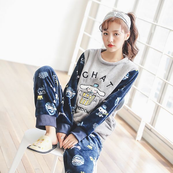 fashion pajamas set for women flannel women cartoon pajamas +pants plus size 3xl-5xl 2018 warm casual female suit, Blue;gray
fashion pajamas set for women flannel women cartoon pajamas +pants plus size 3xl-5xl 2018 warm casual female suit, Blue;gray
