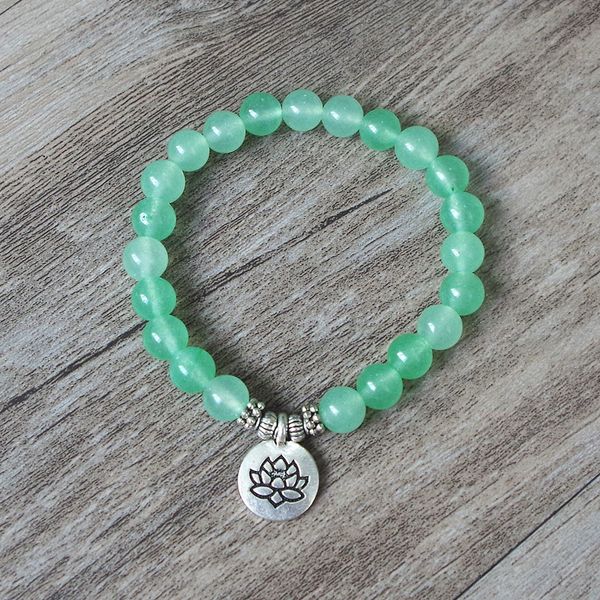 8 mm light green stone strand bracelet buddhism chakra mala bracelet om lotus women men beaded charm handmade jewelry, Golden;silver
8 mm light green stone strand bracelet buddhism chakra mala bracelet om lotus women men beaded charm handmade jewelry, Golden;silver