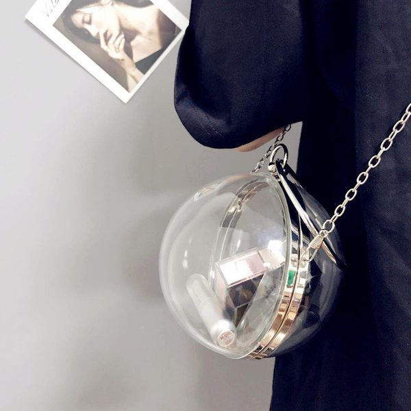 lanmrem bag 2018 summer trendy round ball transparent new handbag female's oblique bag chain package ye195, Black;brown
lanmrem bag 2018 summer trendy round ball transparent new handbag female's oblique bag chain package ye195, Black;brown