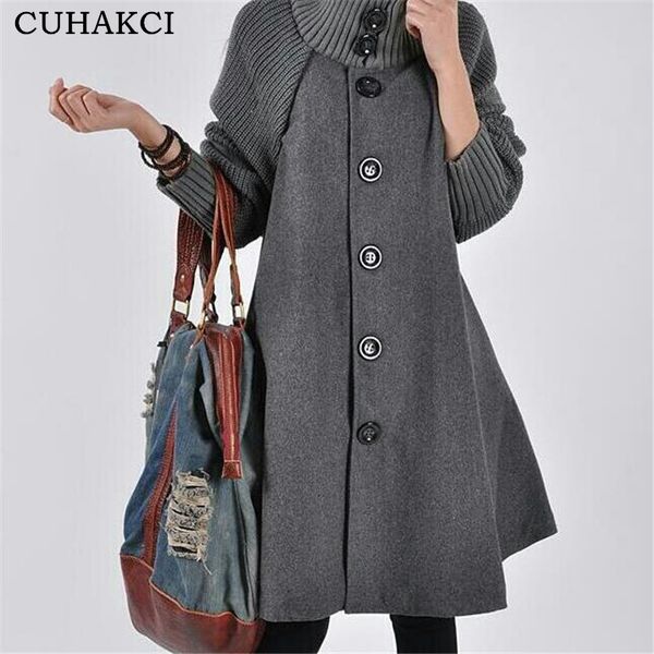 cuhakci winter wool coats long overcoat cloak windbreaker loose women manteau femme hiver cape warm tweed female jackets, Black;brown
cuhakci winter wool coats long overcoat cloak windbreaker loose women manteau femme hiver cape warm tweed female jackets, Black;brown