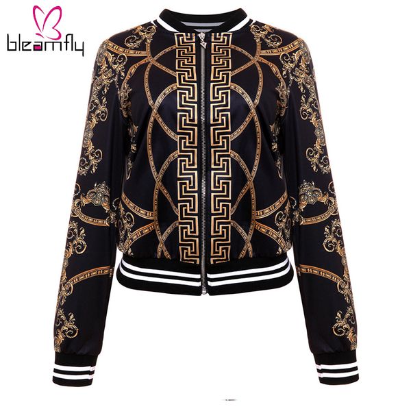 coat jacket women 2018 gold chain print bomber jacket full long sleeve zipper casual women's baseball jackets coats female, Black;brown
coat jacket women 2018 gold chain print bomber jacket full long sleeve zipper casual women's baseball jackets coats female, Black;brown