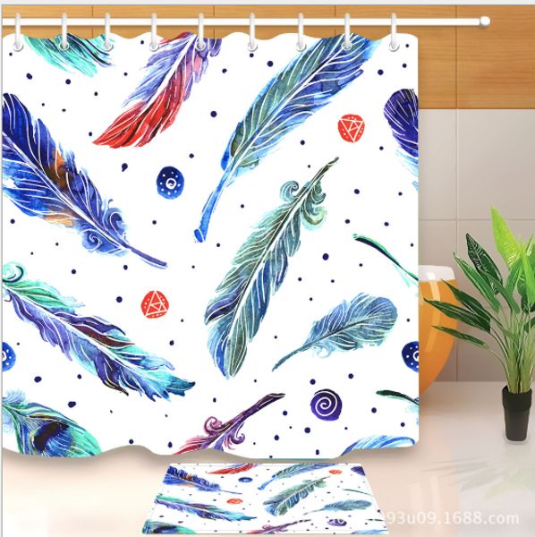 multi-color feather 3d pattern print custom waterproof bathroom modern shower curtain polyester fabric bathroom curtain door mat sets
multi-color feather 3d pattern print custom waterproof bathroom modern shower curtain polyester fabric bathroom curtain door mat sets