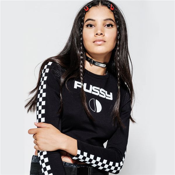 2017 autumn ins o neck midriff long sleeve letter printing street style women short t-shirt thin black tight base cotton top, White
2017 autumn ins o neck midriff long sleeve letter printing street style women short t-shirt thin black tight base cotton top, White