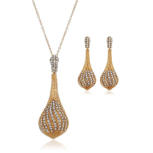 new golden jewelry fashion personality ladies rhinestone necklace earring set, Silver
new golden jewelry fashion personality ladies rhinestone necklace earring set, Silver