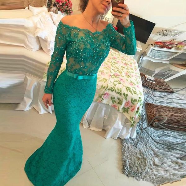 2019 New Spring Bateau Lace Applique Mermaid Prom Dresses Pearls Sheer Long Sleeves Zipper Floor Length Evening Party Gowns Custom Made, Black
2019 New Spring Bateau Lace Applique Mermaid Prom Dresses Pearls Sheer Long Sleeves Zipper Floor Length Evening Party Gowns Custom Made, Black