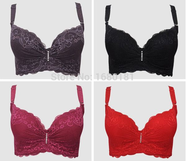 underwire female thin plus size bra cup adjustable push up side gathering furu mm large c cup e cup women 's underwear, Red;black
underwire female thin plus size bra cup adjustable push up side gathering furu mm large c cup e cup women 's underwear, Red;black