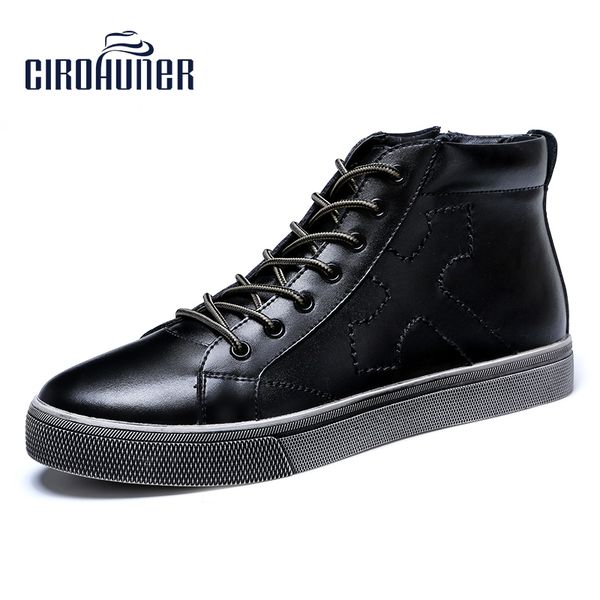 cirohuner winter men fashion retro shoes ankle boots genuine leather zipper warm snow boots with fur waterproof boots men, Black
cirohuner winter men fashion retro shoes ankle boots genuine leather zipper warm snow boots with fur waterproof boots men, Black