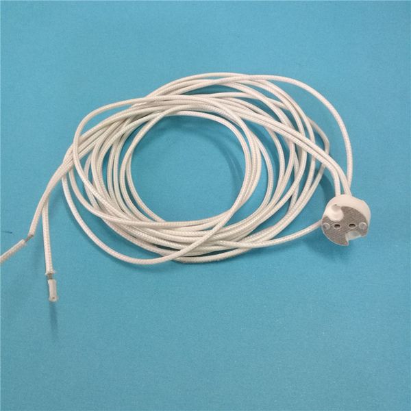 

customized 1.8meter 6 feet high temperature resistant wire g4 g5.3 mr11 mr16 ceramic socket lamp holder