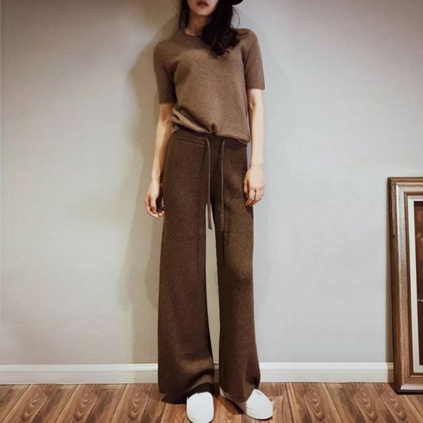 new spring and autumn cashmere knit women wide leg pants high waist full length trousers vertical concave convex striped s-xl, Black;white
new spring and autumn cashmere knit women wide leg pants high waist full length trousers vertical concave convex striped s-xl, Black;white