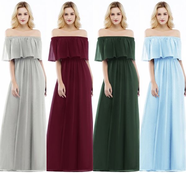 2020 off the shoulder a line chiffon long bridesmaid dresses black burgundy floor length wedding guests party wear cps952, White;pink
2020 off the shoulder a line chiffon long bridesmaid dresses black burgundy floor length wedding guests party wear cps952, White;pink