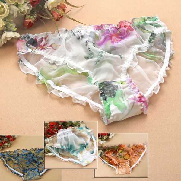 wholesale quality pure silk floral panties women transparent ruffle lotus leaf underwear briefs, Black;pink
wholesale quality pure silk floral panties women transparent ruffle lotus leaf underwear briefs, Black;pink