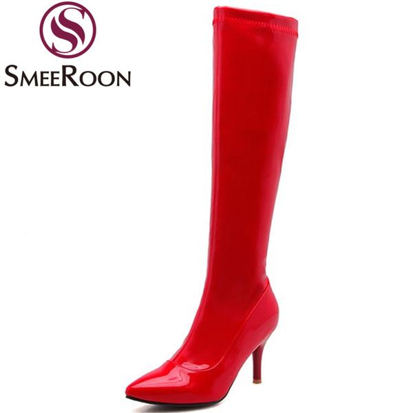 smeeroon knee high boots woman pointed toe thin high heels ladies boots side zipper women's shoes office winter, Black
smeeroon knee high boots woman pointed toe thin high heels ladies boots side zipper women's shoes office winter, Black
