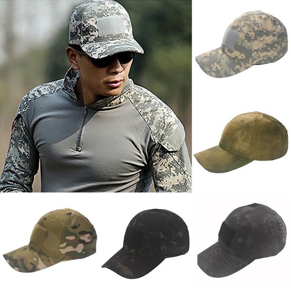 outdoor tactical sports camouflage hat baseball cap with magic tape, Blue;gray