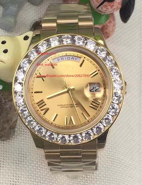 116610 president wristwatches day-date ii 41mm 18k yellow gold bigger diamond automatic mechanical mens watches, Slivery;brown
116610 president wristwatches day-date ii 41mm 18k yellow gold bigger diamond automatic mechanical mens watches, Slivery;brown