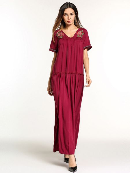 women's plus size 2xl xl l v-neck loose embroidery long dress fashion dress elegant maxi dress middle east robe of ramadan, Black;gray
women's plus size 2xl xl l v-neck loose embroidery long dress fashion dress elegant maxi dress middle east robe of ramadan, Black;gray