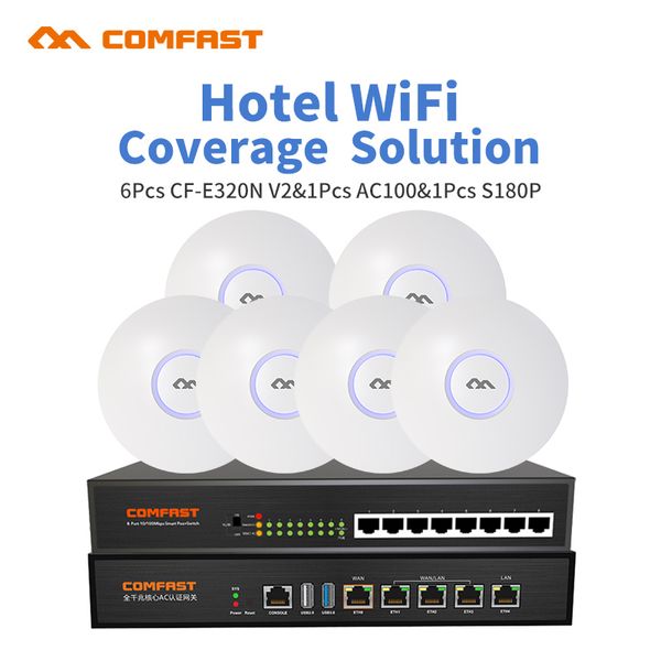 dhl for l restaurant wifi coverage and seamless wifi management router 6pc indoor ap 1 ac router 1 8port fast poe switch
dhl for l restaurant wifi coverage and seamless wifi management router 6pc indoor ap 1 ac router 1 8port fast poe switch