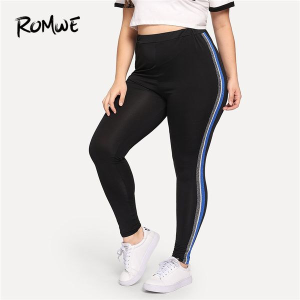 romwe sport plus size black striped women fitness running tights 2018 gym sweatpants sport pants yoga female jogging leggings, Black;blue
romwe sport plus size black striped women fitness running tights 2018 gym sweatpants sport pants yoga female jogging leggings, Black;blue