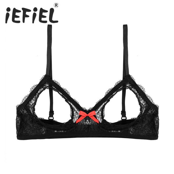 iefiel women female open cup bra lingerie embroidery lace floral open cup triangle bralette wire-unlined satin bra top, Red;black
iefiel women female open cup bra lingerie embroidery lace floral open cup triangle bralette wire-unlined satin bra top, Red;black