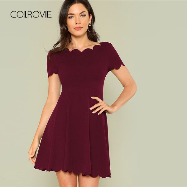 colrovie maroon solid scallop trim sweet dating a line summer dress 2018 autumn high waist mini party dress women dresses, White;black
colrovie maroon solid scallop trim sweet dating a line summer dress 2018 autumn high waist mini party dress women dresses, White;black