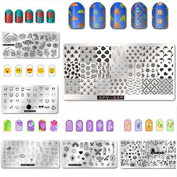nail template 12.5*6.5cm 10design for manicure polish stamping plate stencil tools starfish jellyfish flower template spv(21-30, White
nail template 12.5*6.5cm 10design for manicure polish stamping plate stencil tools starfish jellyfish flower template spv(21-30, White