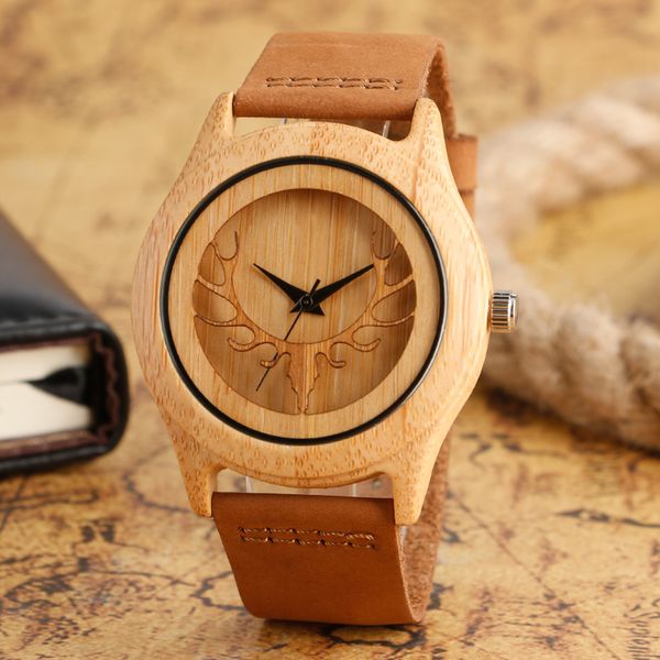 creative moose deer elk head hollow wooden watches genuine leather nature wood bamboo wrist watch men women gift reloj de madera, Slivery;brown
creative moose deer elk head hollow wooden watches genuine leather nature wood bamboo wrist watch men women gift reloj de madera, Slivery;brown
