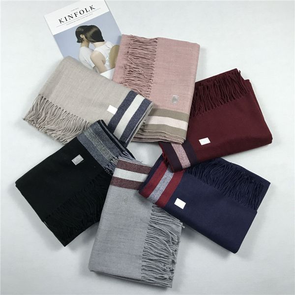 new winter han edition paragraphs couples striped scarf imitation cashmere thick large shawl thickening tassel scarf, Blue;gray
new winter han edition paragraphs couples striped scarf imitation cashmere thick large shawl thickening tassel scarf, Blue;gray