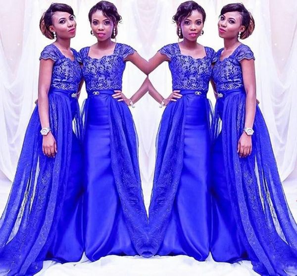 Gorgeous Royal Blue Bridesmaid Dresses 2019 South African Lace Cap Sleeves Maid Of Honor Gowns Satin Mermaid Overskirts Bridesmaid Dress
Gorgeous Royal Blue Bridesmaid Dresses 2019 South African Lace Cap Sleeves Maid Of Honor Gowns Satin Mermaid Overskirts Bridesmaid Dress