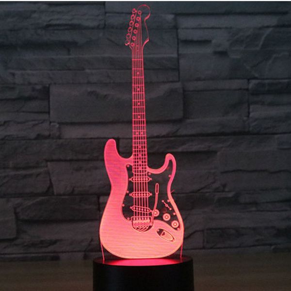 Image of 3D Illusion LED Night Light Electric Guitar 7 Colors Light Home Decoration Lamp Christmas Decoration #T56