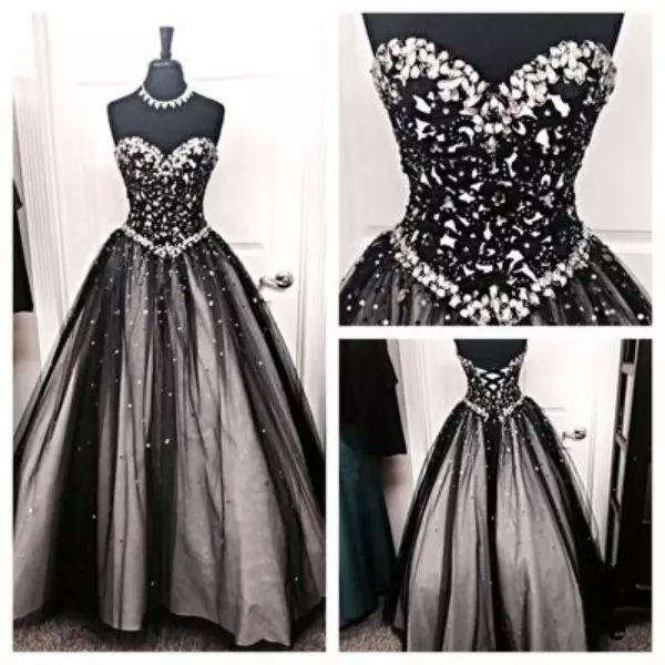 2019 sweetheart beaded crystal a-line gothic wedding dresses lace up back bridal gowns plus size long vestidos de mariee, White
2019 sweetheart beaded crystal a-line gothic wedding dresses lace up back bridal gowns plus size long vestidos de mariee, White