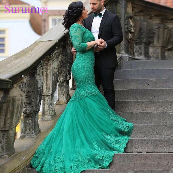 arabia long mermaid prom gowns 2018 new v-neck green lace evening dresses long sleeve court train party dresses vestidos, Black
arabia long mermaid prom gowns 2018 new v-neck green lace evening dresses long sleeve court train party dresses vestidos, Black