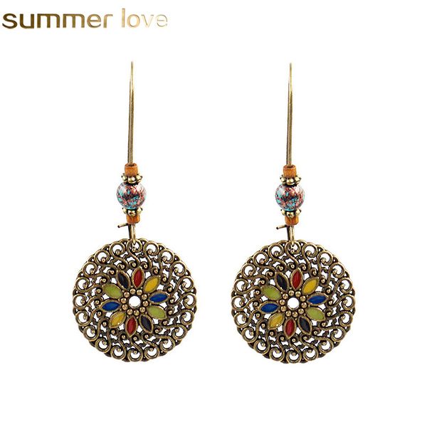 new arrival vintage hollow earrings antique round blue stone pendant hollow enamel flower dangle earrings jewelry for women, Golden
new arrival vintage hollow earrings antique round blue stone pendant hollow enamel flower dangle earrings jewelry for women, Golden