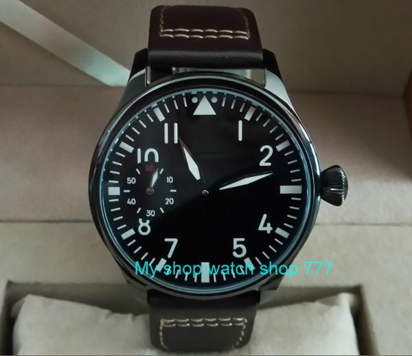 sapphire crystal 44mm black dial 17 jewels asian 6497/3600 mechanical hand wind movement men's watch pvd case pa30-p8, Slivery;brown
sapphire crystal 44mm black dial 17 jewels asian 6497/3600 mechanical hand wind movement men's watch pvd case pa30-p8, Slivery;brown