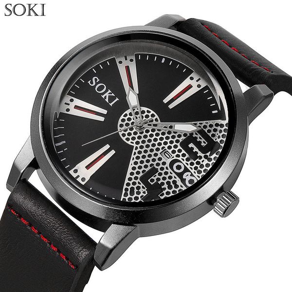 soki men watch male leather sport complete calendar quartz wrist watch men clock relogio masculino, Slivery;brown
soki men watch male leather sport complete calendar quartz wrist watch men clock relogio masculino, Slivery;brown