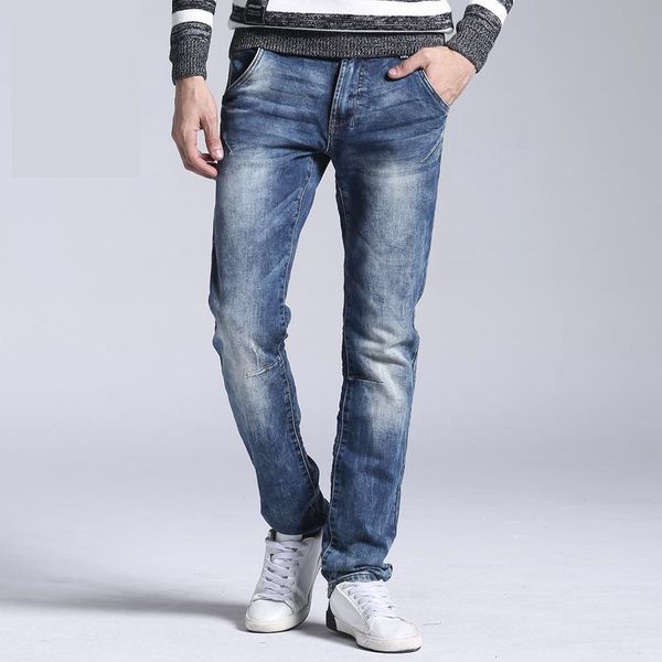 men's classic jeans brand large size straight pantalon homme jean slim distressed design biker pants fit black regula, Blue
men's classic jeans brand large size straight pantalon homme jean slim distressed design biker pants fit black regula, Blue