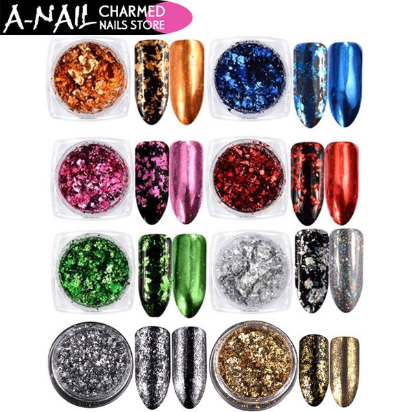 8 colors/set nail art glitter aluminum flakes mirror effect nail powders irregular sequins chrome pigment vtirka decoration, Silver;gold
8 colors/set nail art glitter aluminum flakes mirror effect nail powders irregular sequins chrome pigment vtirka decoration, Silver;gold